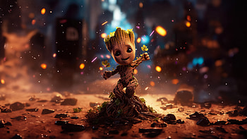 Baby Groot Overflowing Joy, baby-groot, superheroes, artist, artwork, digital-art, behance HD wallpaper