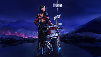 Biker Girl I Am Back, artist, artwork, art, digital-art, biker HD wallpaper