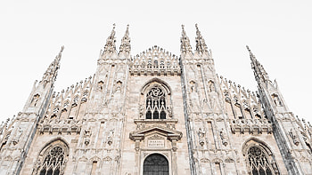 Milan Cathedral, Italy, Dominik Kuhn, Grey walls HD wallpaper