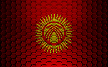 Kyrgyzstan flag, 3d hexagons texture, Kyrgyzstan, 3d texture, Kyrgyzstan 3d flag, metal texture, flag of Kyrgyzstan HD wallpaper