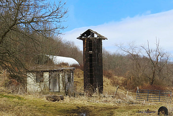 Forgotten Shed and Silo, barn, shed, architecture, wood, farm, nature, country, silo HD wallpaper