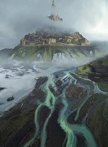 Rivers, Art, Lock, Island, Paints, Canvas HD phone wallpaper