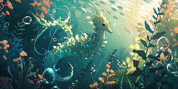 Majestic Seahorse – Ocean Dreams, seahorse, fantasy, Animal, Fantasy Animal HD wallpaper