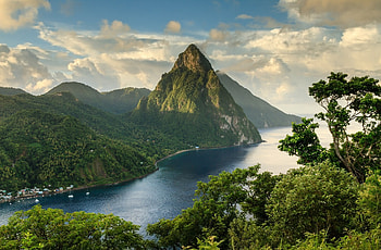The Pitons, Soufriere, Saint Lucia HD wallpaper