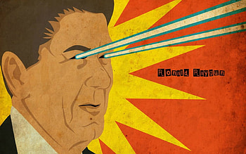 Ronald Raygun (Ronald Reagan), ronald, awesome, eyes, ray, reagan, raygun, beams, cool, funny, gun, president, laser HD wallpaper