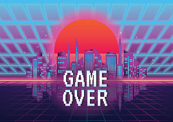 Game Over, Gaming zone, Icon background, Vector art HD wallpaper