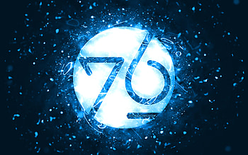 system76 blue logo, , blue neon lights, Linux, creative, blue abstract background, system76 logo, OS, system76 HD wallpaper