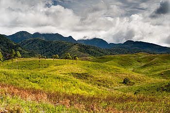 Nature, Grass, Sky, Mountains, Clouds, Hills HD wallpaper