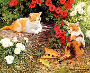 Persis Clayton Weirs. Latest hot denechki, kitten, art, fall, feline, cat, painting, flower, autumn, leaf, persis clayton weirs HD wallpaper