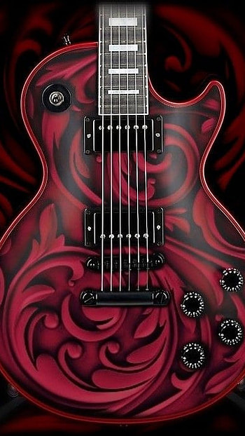 Art of Guitar, artwork, guitarartworks, redguitar HD phone wallpaper