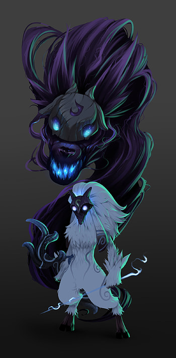 Fan art of League of Legends' champion Kindred HD phone wallpaper