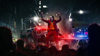 Joker Dancing On Police Car, joker-movie, joker, superheroes, supervillain, artwork, behance HD wallpaper