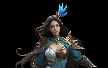 Fantasy girl, peihua, pei hua, blue, black, fantasy, girl, bkack HD wallpaper