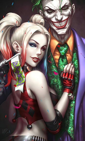 Joker & Harley, love, thejoker, jokerandharley, harleyquinn HD phone wallpaper