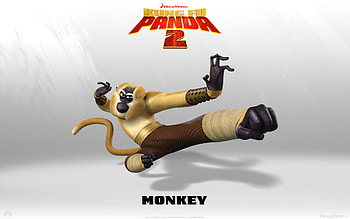 Monkey from Kung Fu Panda 2 Dreamworks CG animated movie HD wallpaper