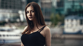 Girl Black Top Outdoors , girls, model HD wallpaper