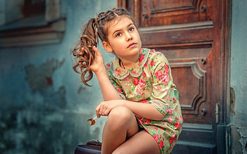 Cute Girl, girl, long hair, dress, graphy HD wallpaper