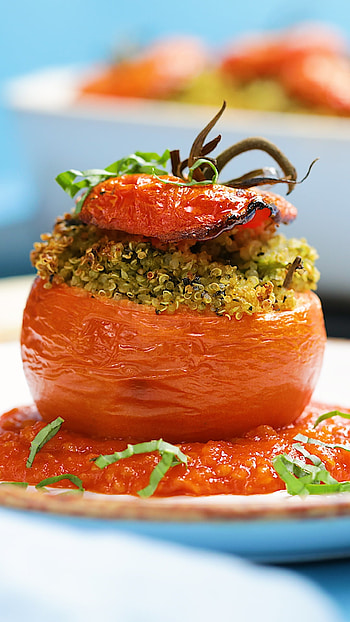 Stuffed tomatoes, Quinoa HD phone wallpaper