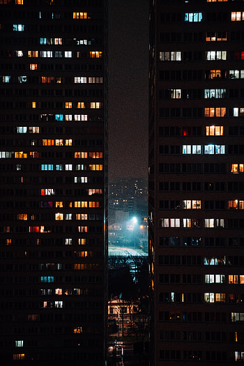 Cities, Windows, Night, Building, Lights HD phone wallpaper