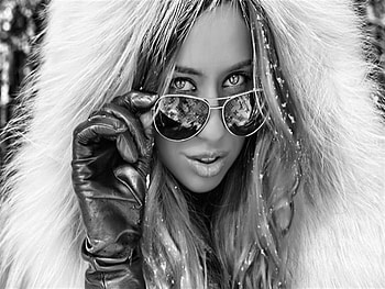 When Winter Comes, model, graphy, woman, black and white HD wallpaper