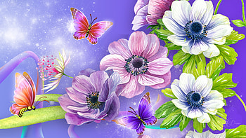 Explosion of Beauty, bokeh, spring, Firefox Persona theme, summer, buttereflies, light, sparkle, shine, flowers HD wallpaper