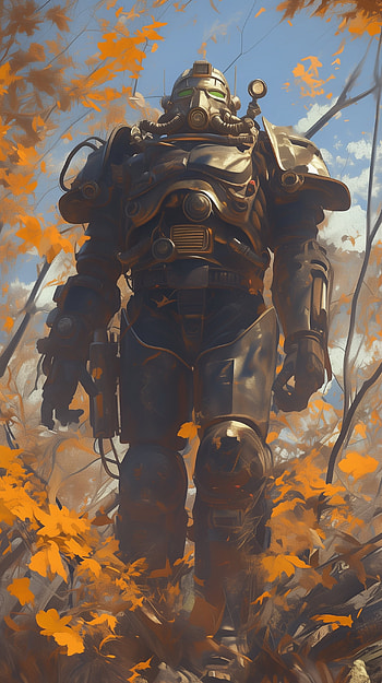 Fallout T-60 Armor: Autumn Vigil, video game, Fallout, post apocalyptic HD phone wallpaper