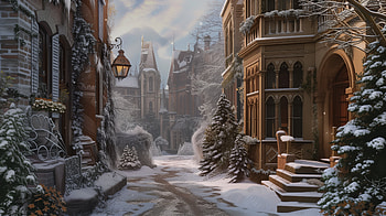 Winter Wonderland Cityscape, city, snowy road, winter HD wallpaper