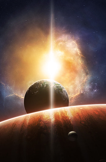 Planets, Universe, Glare HD phone wallpaper