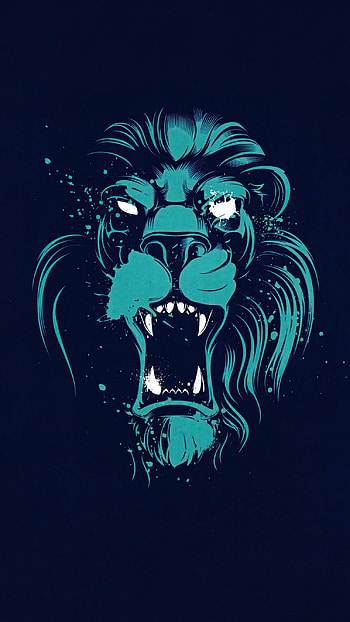 Blue Lion, Blue Theme, logo HD phone wallpaper