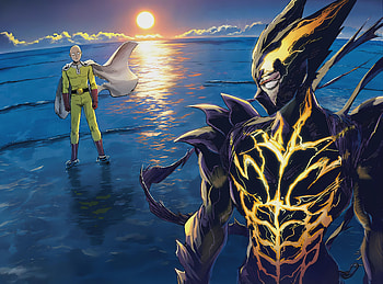 Volume 32 Back Cover Garou and Saitama, One-Punch Man, Saitama (One-Punch Man), Garou (One-Punch Man) HD wallpaper