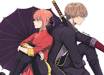 Anime, Gintama, Kagura (Gintama), Okita Sougo HD wallpaper