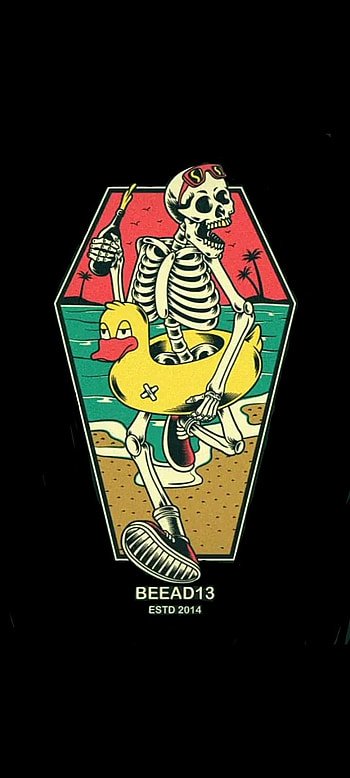 Vintage skull, black, simple HD phone wallpaper