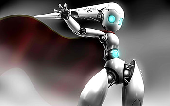 White robot, white, robot, fantasy, future HD wallpaper