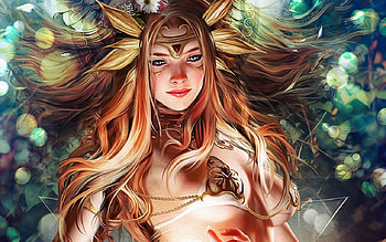 Goddess, girl, beautiful, CG, beauty, woman, painting, fantasy, pretty, face, female HD wallpaper
