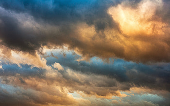 Sunset, clouds, light golden clouds, sky HD wallpaper