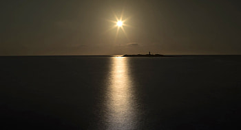 Sunset in Gray Silk, sea, gray, sun, sunset HD wallpaper