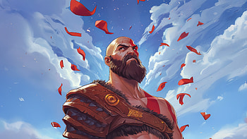 Kratos On Wild Hunt, kratos, god-of-war, artwork, ai, digital-art, games, video-games, deviantart HD wallpaper