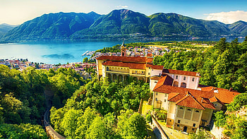 Locarno, Lago Maggiore, Italy, mountains, lake, trees, landscape, sky, nature, alps HD wallpaper