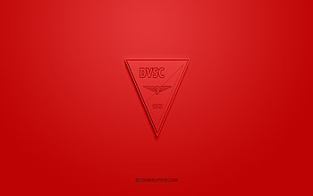 Debreceni VSC, creative 3D logo, red background, NB I, 3d emblem, Hungarian football club, Hungary, 3d art, football, Debreceni VSC 3d logo HD wallpaper