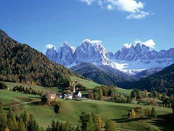Winter, Nature, Houses, Trees, Mountains, Vertex, Village, Tops, Meadows HD wallpaper