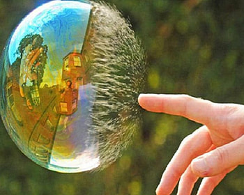 Bursting Bubble, burst, pop, bubble, reflection HD wallpaper