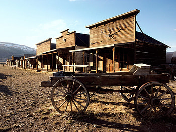 old west, street, building, wagon, shop HD wallpaper