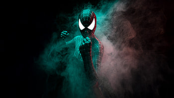 Spiderman In Mist, spiderman, superheroes, cosplay HD wallpaper