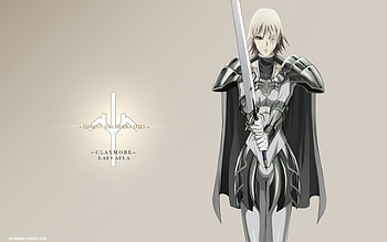 claymore, sword, sowrd, blonde, eyes, knight, armor, anime, warrior, female HD wallpaper