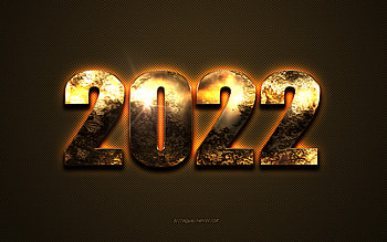 Happy New Year 2022, golden letters, 2022 golden background, 2022 concepts, 2022 New Year, golden carbon background HD wallpaper