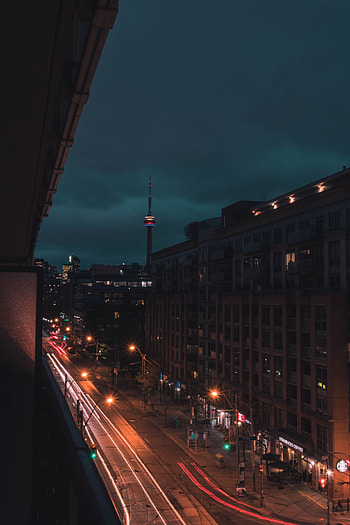 Cities, Night, City, Building, View From Above, Dark, Street HD phone wallpaper