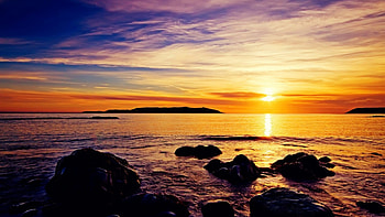 Beautiful Sunset in the Beach, sea, and, an, of, sec HD wallpaper