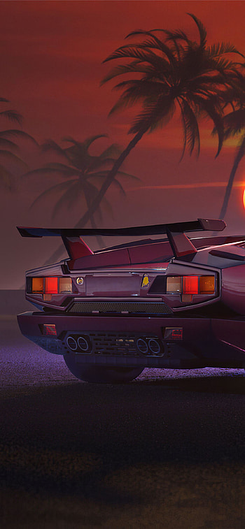 Lamborghini Countach, Night, Fast, Retro HD phone wallpaper