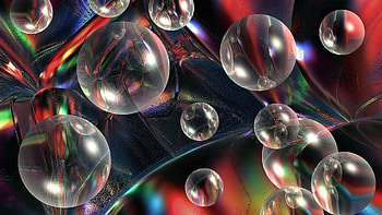 Bubbles, Transparent, Multicolored, Motley, 3D, Glass, Balls HD wallpaper