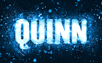 Happy Birtay Quinn, , blue neon lights, Quinn name, creative, Quinn Happy Birtay, Quinn Birtay, popular american male names, with Quinn name, Quinn HD wallpaper